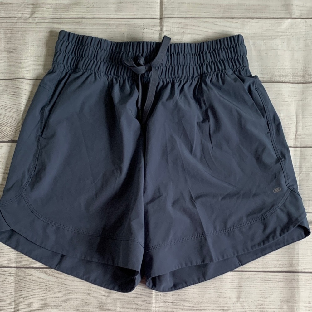Women's Athletic Drawstring Elastic Waist Ice Blue Shorts